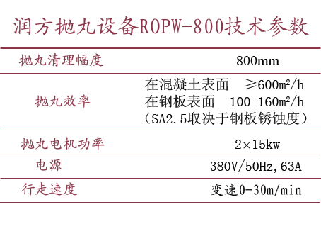 尊龙凯时抛丸设备ROPW系列 ROPW-800技术参数
